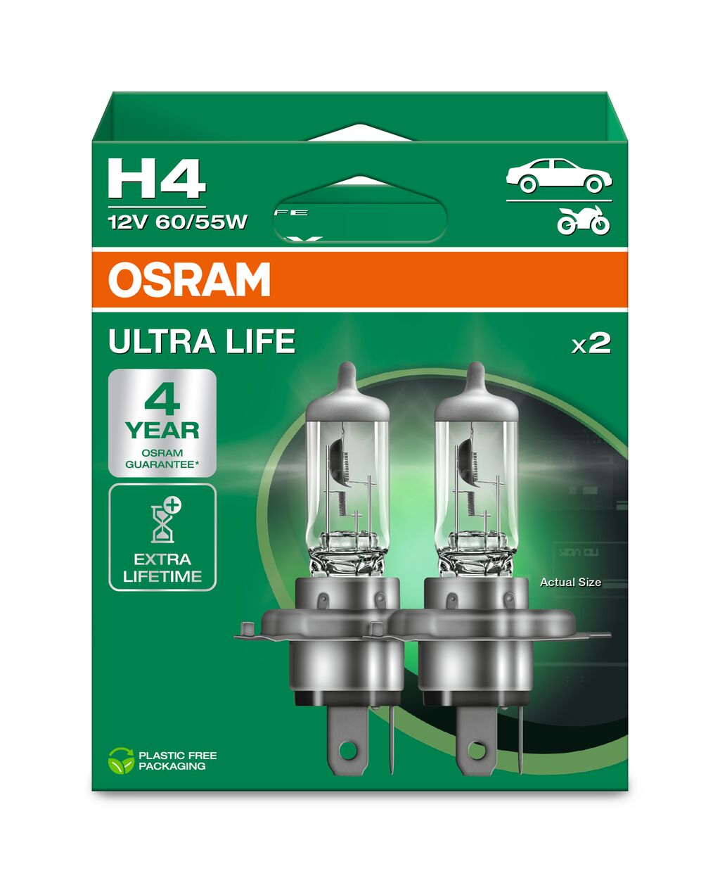 OSRAM ULTRALIFE H4 12V DUOBOX ECO