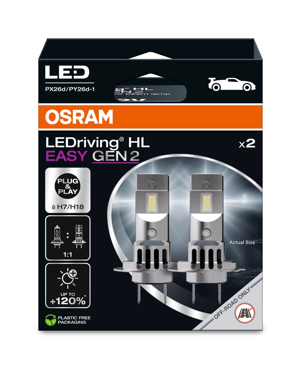OSRAM LEDRIVING HL EASY H7/H18 COOL WHITE 6700K 12V KIT
