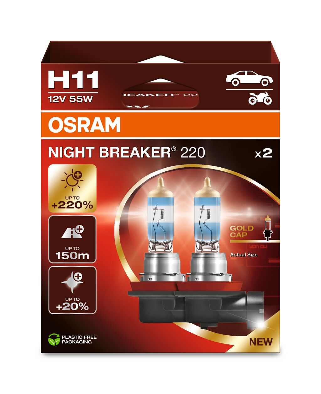 OSRAM NIGHT BREAKER 220 H11 12V DUOBOX ECO