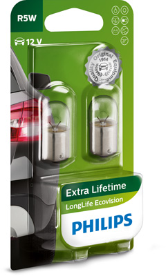 PHILIPS LAMPADA R5W LONG LIFE ECOVISION 12V 5W