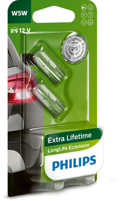 PHILIPS LAMPADA W5W LONG LIFE ECOVISION 12V 5W