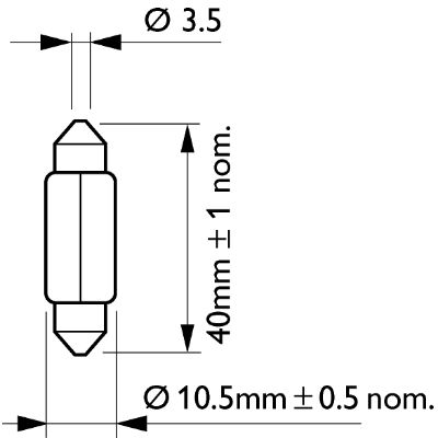 PHILIPS LAMPADA FESTOON T10.5X43 10W 24V 10W