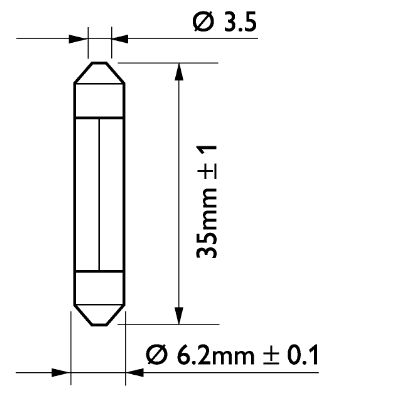 PHILIPS LAMPADA FESTOON T6.2X35 24V 3W