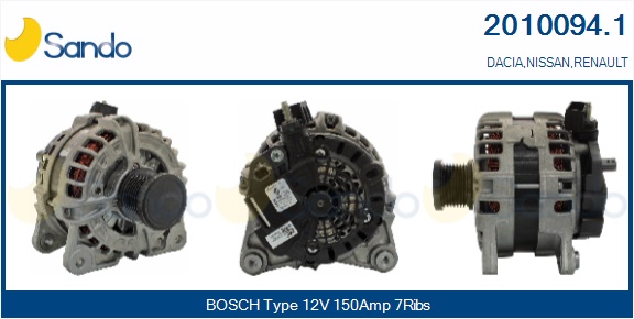 SANDO ALTERNATORE DACIA.NISSAN.RENAULT