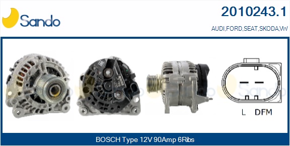  ALTERNATORE (ORIGINALE ) VW GOLF IV 1.9TDI -05