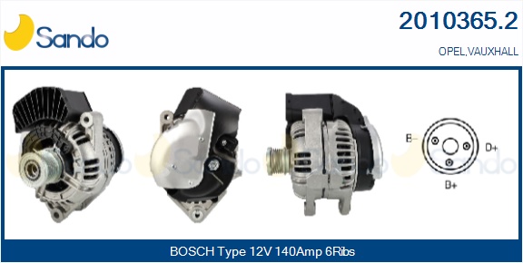 SANDO ALTERNATORE OPEL.VAUXHALL