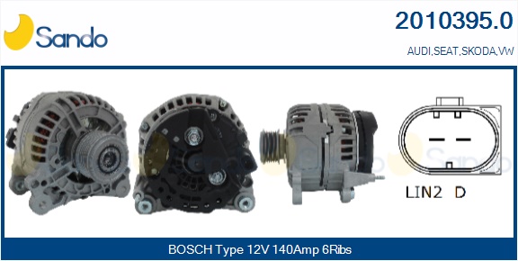 SANDO ALTERNATORE AUDI.SEAT.SKODA.VW