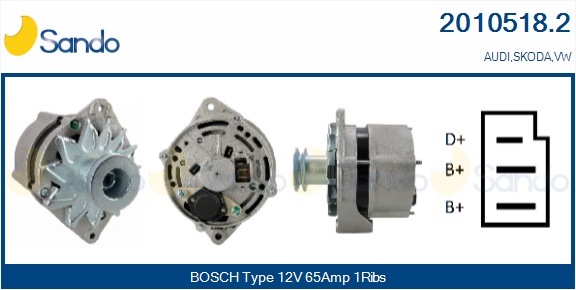 SANDO ALTERNATORE AUDI.VW.SKODA
