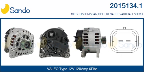  ALTERNATORE (ORIGINALE ) OPEL MOVANO 1.9D 01-