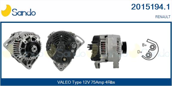 Alternatore SANDO 2015194.1