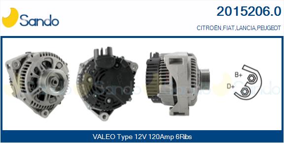 Alternatore SANDO 2015206.0