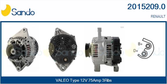 Alternatore SANDO 2015209.0
