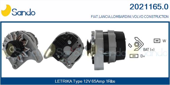 Alternatore SANDO 2021165.0
