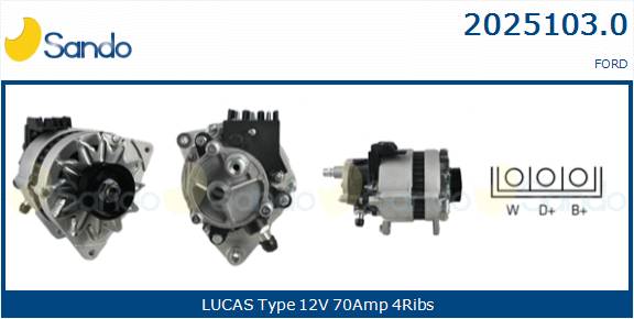 SANDO ALT.RE(ADATTABILE) FORD TRANSIT 2.5DI -94