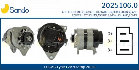  ALTERNATORE (ADATTABILE) FORD JAGUAR LAND ROVER