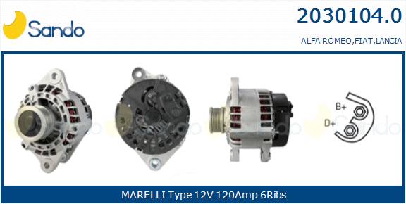  ALTERNATORE (ADATTABILE) ALFA 156 1.9JTD -06