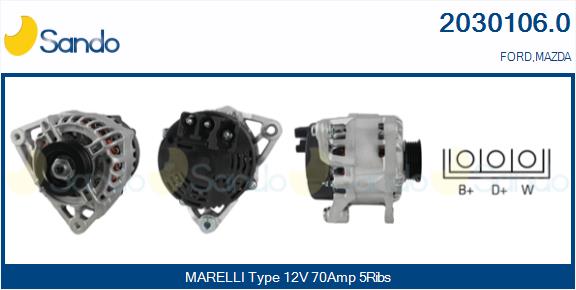  ALTERNATORE (ADATTABILE) FORD FIESTA 1.8D 98-