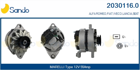  ALTERNATORE (ADATTABILE) FIAT DUCATO 2.5 TD -96