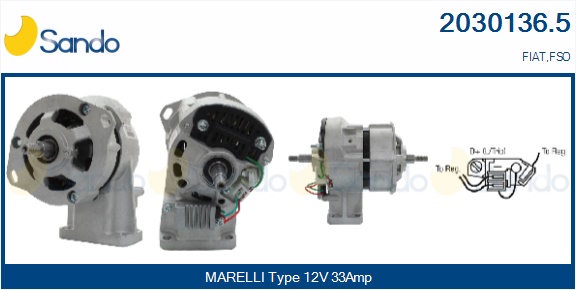 ALTERNATORE per FIAT 126 600 650