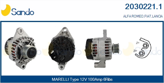 SANDO ALT.RE(ORIGINALE ) FIAT CROMA 1.9DMJ 05-