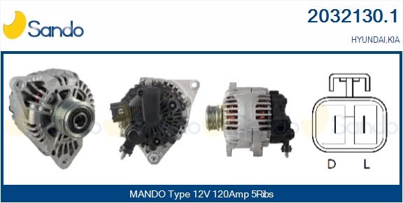  ALTERNATORE (ORIGINALE) KIA RIO 1.5CRCDI 05-