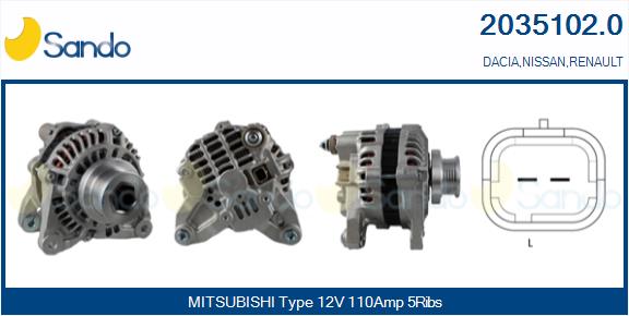 Alternatore SANDO 2035102.0