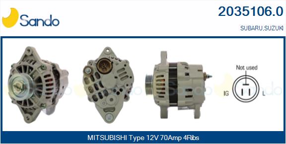  ALTERNATORE (ADATTABILE) SUZUKI SAMURAI 1.3 -04