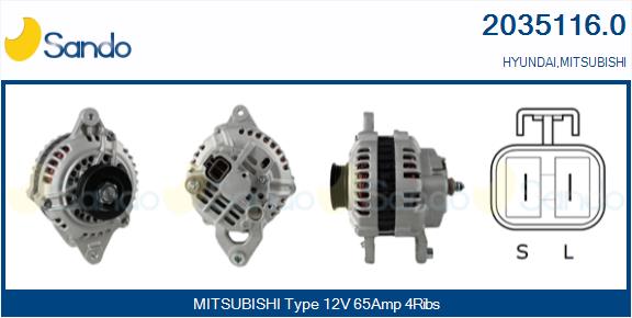 Alternatore SANDO 2035116.0