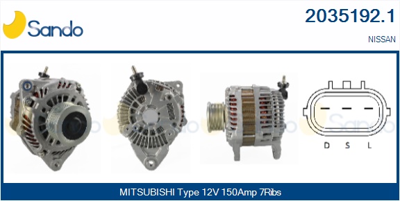  ALTERNATORE (ORIGINALE) NISSAN NAVARA NP300 2.5 DCI 05-