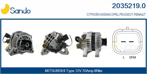 Alternatore SANDO 2035219.0
