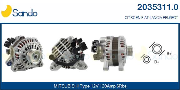 Alternatore SANDO 2035311.0