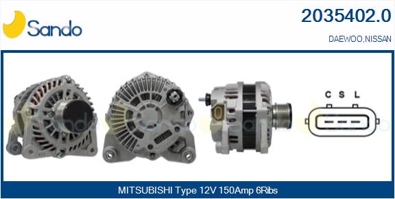 Alternatore SANDO 2035402.0
