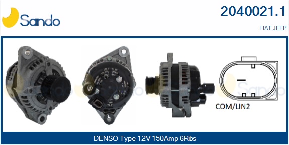  ALTERNATORE  (ORIGINALE) FIAT 500X 1.6 D MJT 21-