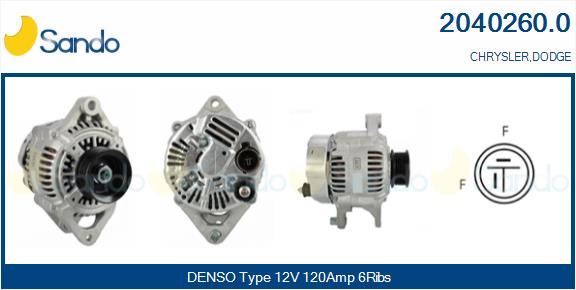 Alternatore SANDO 2040260.0