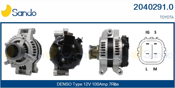  ALTERNATORE (ADATTABILE) TOYOTA AURIS 2.0D -12