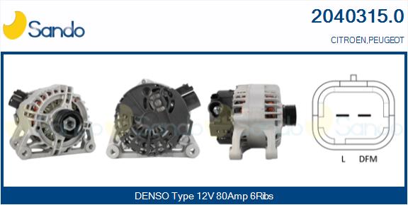 Alternatore SANDO 2040315.0