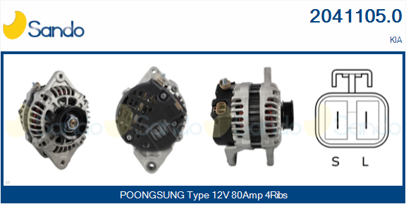 Alternatore SANDO 2041105.0