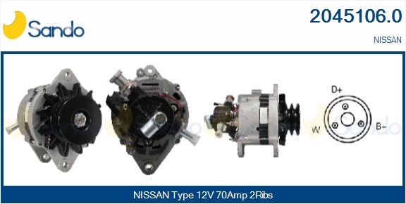  ALTERNATORE (ADATTABILE) NISSAN PATROL 2.8TD -90
