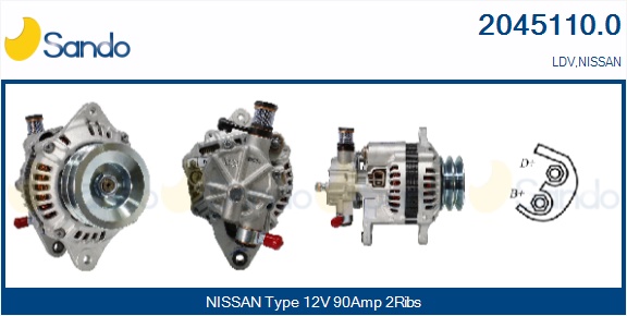  ALTERNATORE (ADATTABILE) NISSAN SERENA 2.3D -01