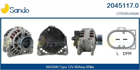 Alternatore SANDO 2045117.0