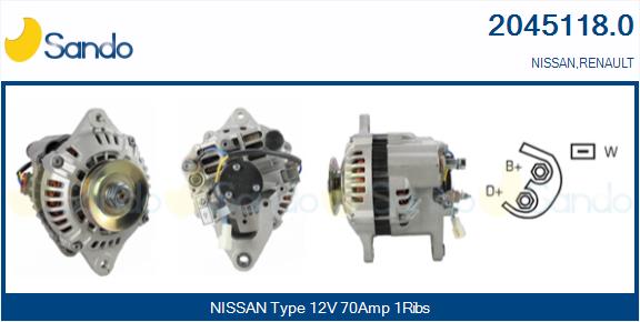 Alternatore SANDO 2045118.0
