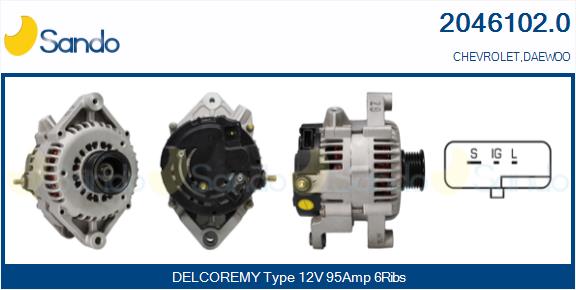 Alternatore SANDO 2046102.0