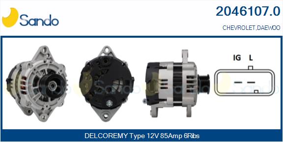 Alternatore SANDO 2046107.0