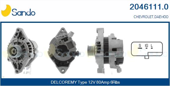 Alternatore SANDO 2046111.0