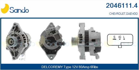 Alternatore SANDO 2046111.4