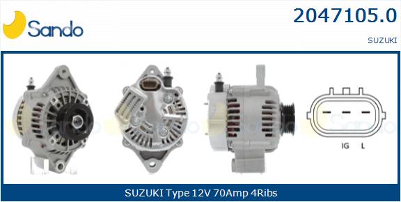  ALTERNATORE (ADATTABILE) SUZUKY ALTO 1.1 02-