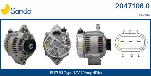  ALTERNATORE (ADATTABILE) SUZUKI IGNIS 1.3 03-
