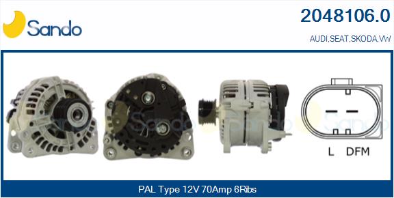 Alternatore SANDO 2048106.0