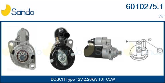  MOTORINO AVVIAMENTO (ORIGINALE) VW TRANSPORTER 2.5TD -09