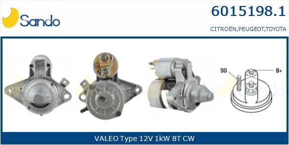  MOTORINO AVVIAMENTO (ORIGINALE) CITROEN C1 1.0 05-